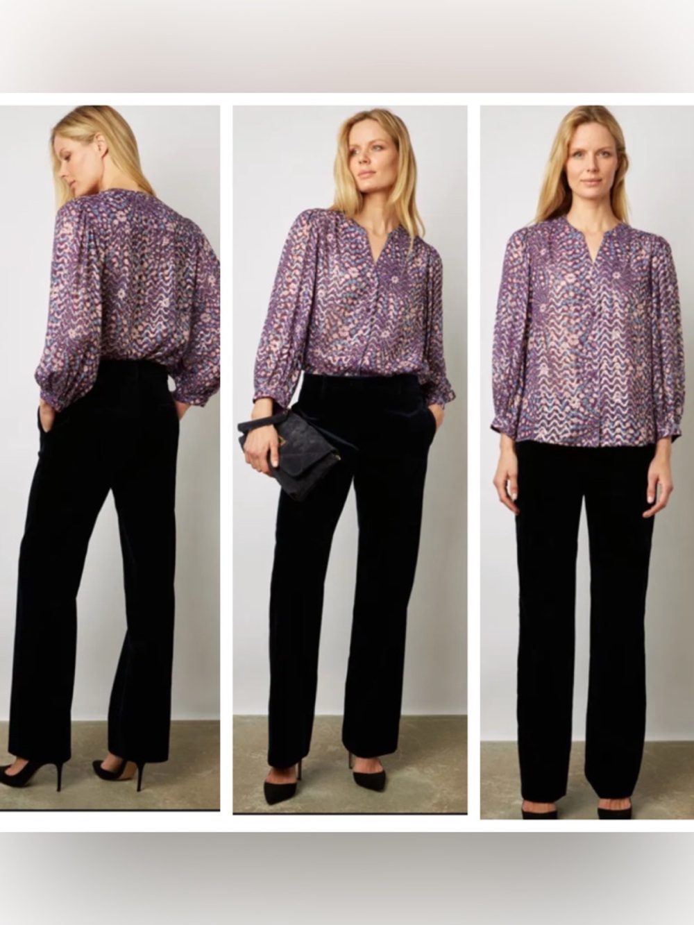 GERARD DAREL Akris Metallic Print Blouse - Picture 5 of 12